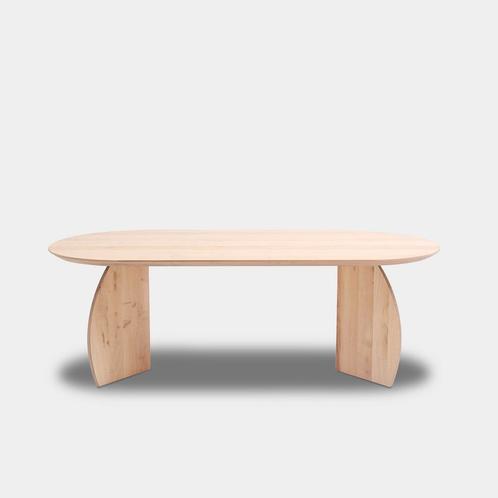 Tafel Plat Ovaal Eikenhout - Set Driehoek - Onbehandeld, Huis en Inrichting, Tafels | Eettafels