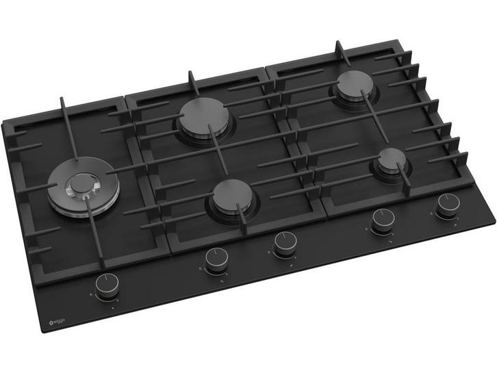 Wiggo WH-G935RR(B) - Inbouw Gaskookplaat - Wokbrander 90 cm, Witgoed en Apparatuur, Fornuizen, Nieuw, Verzenden