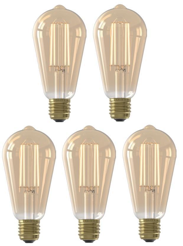 5 stuks Calex LED Rustieklamp ST64 E27 3.5W 250lm 2100K G..., Huis en Inrichting, Lampen | Overige, Nieuw, Ophalen of Verzenden