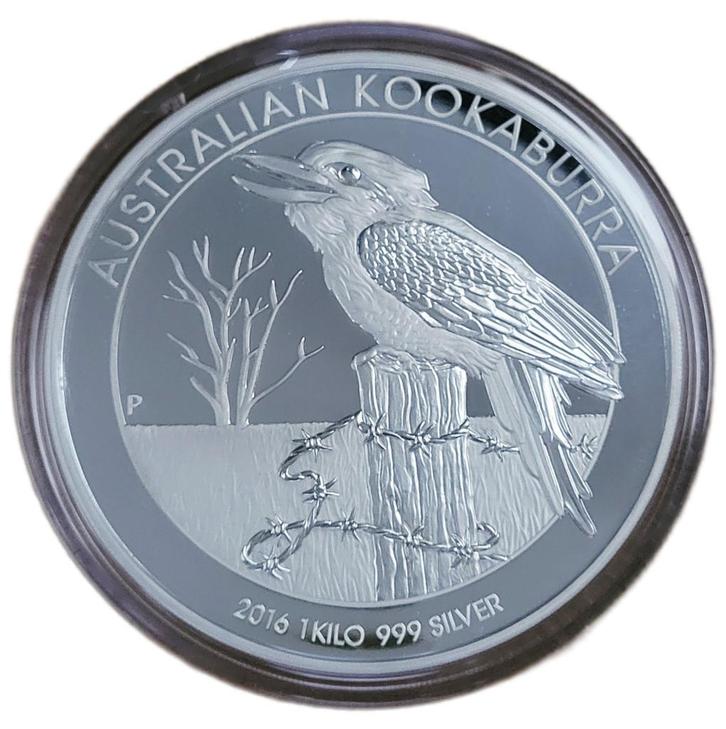 Kookaburra 1 kg 2016 Proof met box en certificaat, Postzegels en Munten, Munten | Oceanië, Losse munt, Zilver, Verzenden