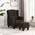 vidaXL Fauteuil met voetenbankje stof donkerbruin, Huis en Inrichting, Verzenden, Nieuw