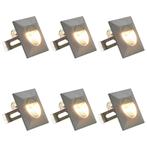 vidaXL LED-buitenwandlampen 6 st 5 W vierkant zilverkleurig, Tuin en Terras, Buitenverlichting, Verzenden, Nieuw