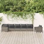 vidaXL 7-delige Loungeset met kussens poly rattan grijs, Tuin en Terras, Verzenden, Nieuw, Rotan, Loungeset