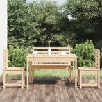 vidaXL 4-delige Tuinset massief teakhout, Verzenden, Nieuw, 4 zitplaatsen, Tuinset