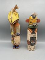 2 poppen in de stijl van Kachina / Hopi - Hout