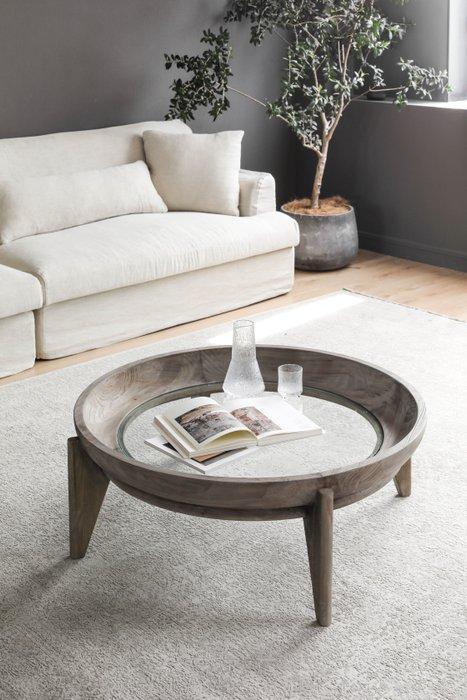 Stonekind - Salontafel - Elm, Glas - Stonekind salontafel, Antiek en Kunst, Kunst | Designobjecten