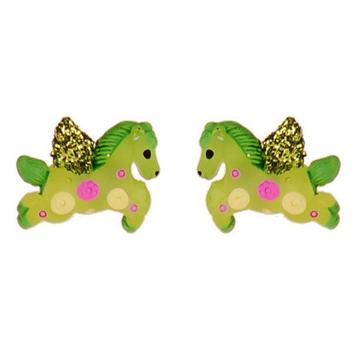 Kinderoorbelletjes Paardjes groen - 2x1,5cm NIEUW beschikbaar voor biedingen
