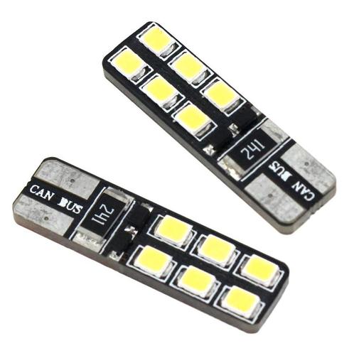 W5W autolamp 2 stuks | LED T10 12-SMD daglichtwit 6000K | CA, Huis en Inrichting, Lampen | Overige, Nieuw, Verzenden