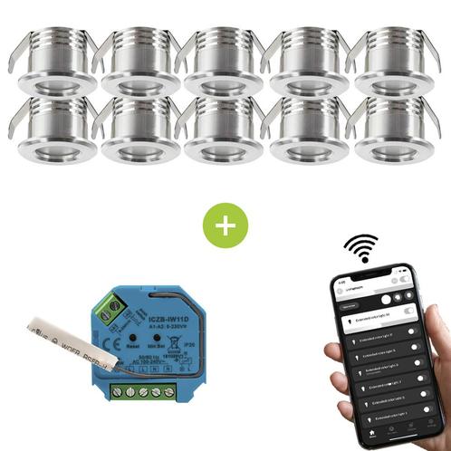 Smart LED Veranda inbouwspots Ø31mm 1.5 W Dimbaar Zilver 10, Huis en Inrichting, Lampen | Plafondlampen, Ophalen of Verzenden