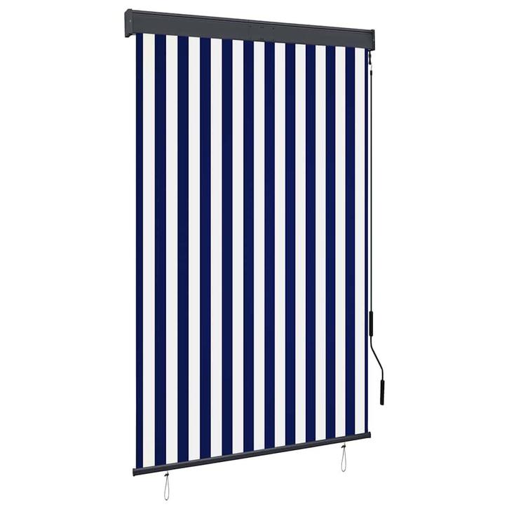 vidaXL Rolgordijn voor buiten 120x250 cm blauw en wit, Huis en Inrichting, Stoffering | Gordijnen en Lamellen, Blauw, Nieuw, Verzenden