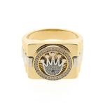 Bicolor gouden Rolex president band ring met zirconia | H..., Sieraden, Tassen en Uiterlijk, Ringen, Gebruikt, Overige kleuren
