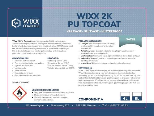 Wixx 2K PU Topcoat - Satin 10L, Doe-het-zelf en Verbouw, Verf, Beits en Lak, Verf, Overige kleuren, Nieuw, 5 tot 10 liter, Verzenden