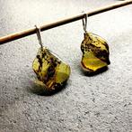 Natuurlijke Baltische amberoorbellen in sterling zilver 925