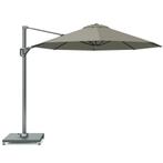 Voyager T1 zweefparasol 300 cm rond taupe met 75KG voet en, Tuin en Terras, Parasols, Ophalen of Verzenden, Nieuw