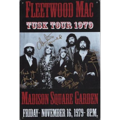 Wandbord- Fleetwood Mac Tusk Tour 1979 Madison Square Garden, Huis en Inrichting, Woonaccessoires | Wanddecoraties, Nieuw, Ophalen of Verzenden