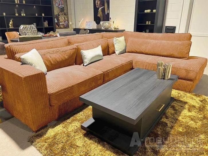 Hoekbank Alphen - hoekbanken - Cognac, Huis en Inrichting, Banken | Sofa's en Chaises Longues, Nieuw, Stof