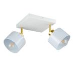 Opbouw Plafondspot | 2-Voudig met kap | Wit - Goud | E27, Nieuw, Ophalen of Verzenden, Industrieel, Led