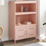vidaXL buffetkast 68x39x113 cm staal roze, Huis en Inrichting, Kasten | Buffetkasten, Verzenden, 100 tot 150 cm, Nieuw, 50 tot 100 cm