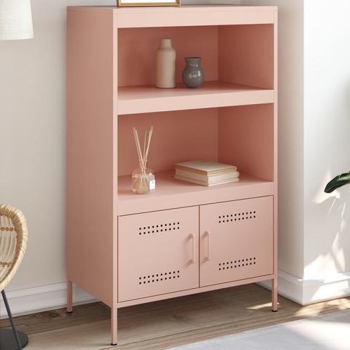 vidaXL buffetkast 68x39x113 cm staal roze, Huis en Inrichting, Kasten | Buffetkasten, 25 tot 50 cm, Nieuw, Metaal, 100 tot 150 cm