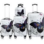Butterfly 4-delige hardcase kofferset polycarbonaat, Caravans en Kamperen, Verzenden, Nieuw