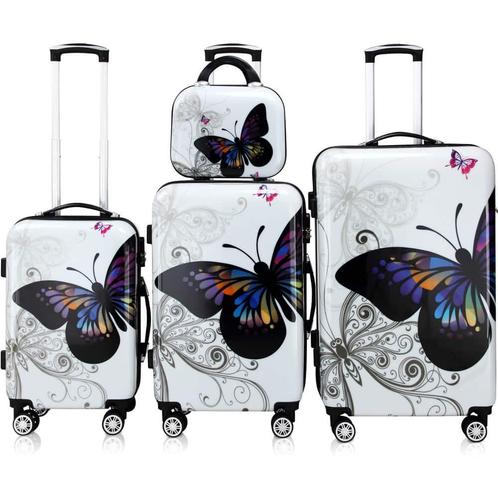 Butterfly 4-delige hardcase kofferset polycarbonaat, Caravans en Kamperen, Kampeeraccessoires, Nieuw, Verzenden