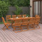vidaXL 11-delige Tuinset 220x90x75 cm massief acaciahout, Tuin en Terras, Tuinsets en Loungesets, Meer dan 8 zitplaatsen, Nieuw