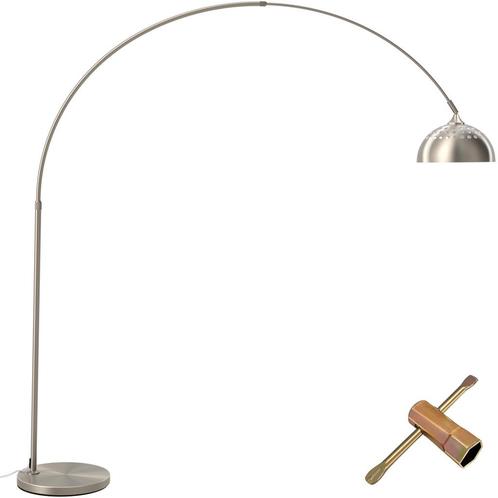 Booglamp Arcus, staal, retro-stijl, 60W - Mat nikkel, Huis en Inrichting, Lampen | Overige, Verzenden