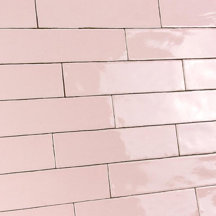 Langwerpige glans roze handvormtegels visgraat 7,5x30 cm, Doe-het-zelf en Verbouw, Tegels, Nieuw, Verzenden