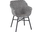 Hartman Delphine Dining Tuinstoel - Zwart/Wit Wicker, Tuin en Terras, Tuinsets en Loungesets, Verzenden, Nieuw