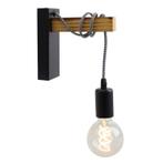 Houten wandlamp zwart, Rena, Huis en Inrichting, Lampen | Wandlampen, Ophalen of Verzenden, Nieuw, Hout, Basis