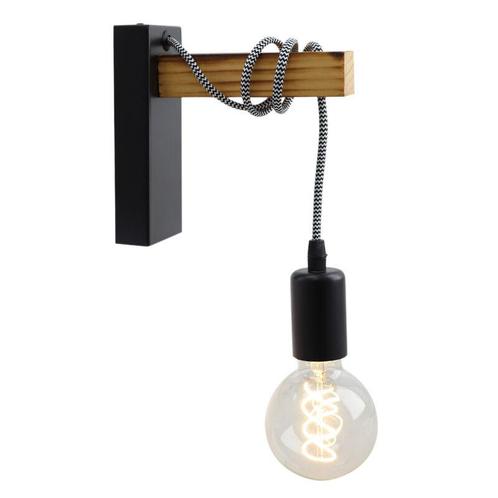 Houten wandlamp zwart, Rena, Huis en Inrichting, Lampen | Wandlampen, Nieuw, Hout, Ophalen of Verzenden