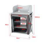 Campingkast opvouwbaar 109,5x70x52 cm donkergrijs, Caravans en Kamperen, Kampeeraccessoires, Verzenden, Nieuw