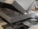 Boxspring Belize - compleet incl. topper en opbergruimte!, Grijs, 200 cm, Nieuw, Tweepersoons