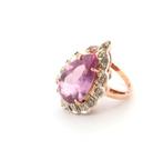 Zonder Minimumprijs - Ring - 9 kt. Geel goud, Zilver Quartz, Nieuw
