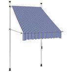 vidaXL Luifel handmatig uittrekbaar 100 cm blauw en witte, Tuin en Terras, Zonneschermen, Verzenden, Nieuw