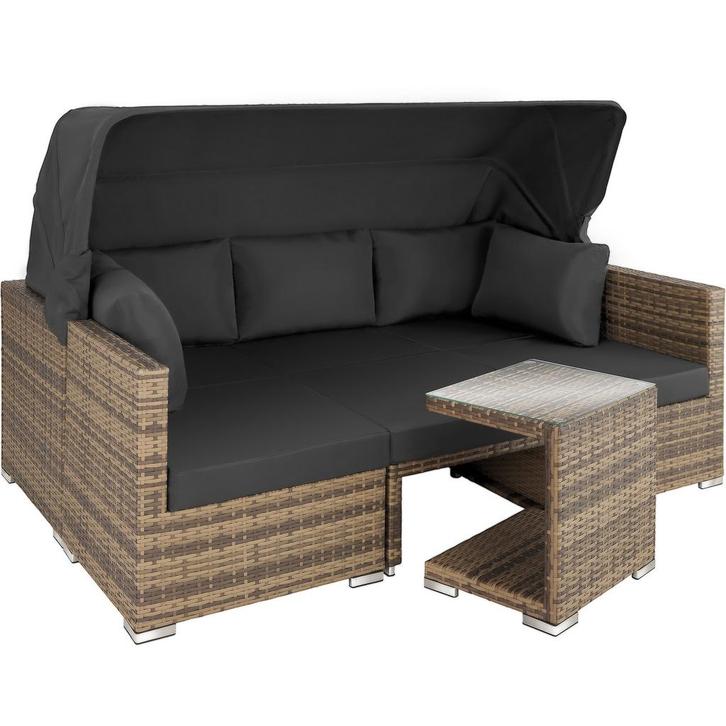 Wicker loungeset San Marino met aluminium frame - natuur, Tuin en Terras, Tuinsets en Loungesets, Verzenden