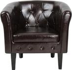 Fauteuil met armleuning - Relaxstoel - Bruin - MIADOMODO, Huis en Inrichting, Verzenden, Zo goed als nieuw