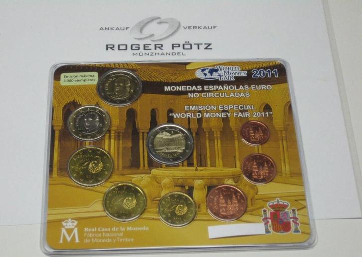 Spanien 5,88 Euro Kms 2011 Wmf Berlin stempelglanz, Postzegels en Munten, Munten | Europa | Euromunten, Verzenden
