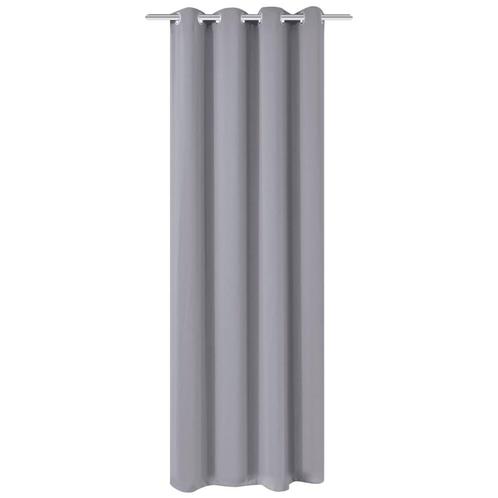 vidaXL Gordijn met metalen ringen verduisterend 270x245, Huis en Inrichting, Stoffering | Gordijnen en Lamellen, Grijs, Nieuw