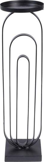 2dekans | Dutchbone Proa Kandelaar Zwart - 14x14x52cm - 1,5, Huis en Inrichting, Woonaccessoires | Overige, Ophalen of Verzenden