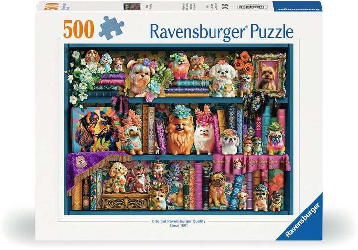Precious Porcelain Pugs Puzzel (500 stukjes) | Ravensburger, Hobby en Vrije tijd, Denksport en Puzzels, Nieuw, Verzenden