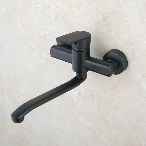 Zwarte muurkraan voor badkamer, Doe-het-zelf en Verbouw, Sanitair, Kraan, Nieuw, Verzenden