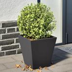 vidaXL Plantenbakken 2 st 30x30x30 cm staal zwart, Verzenden, Nieuw, Metaal
