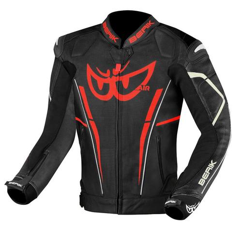 Berik Street Pro Evo Zwart Rood Leren Motorjas, Motoren, Kleding | Motorkleding, Heren, Nieuw met kaartje, Jas | leer, Verzenden