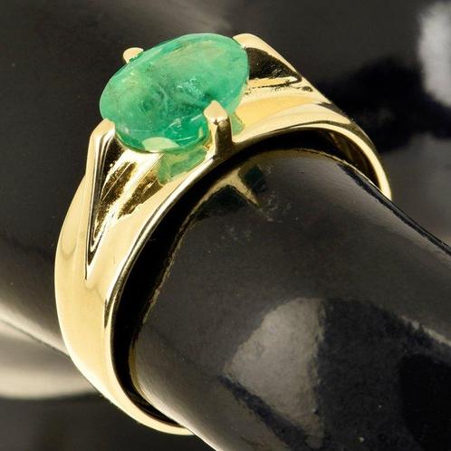 Ring - 14 karaat Geel goud Smaragd, Sieraden, Tassen en Uiterlijk, Ringen