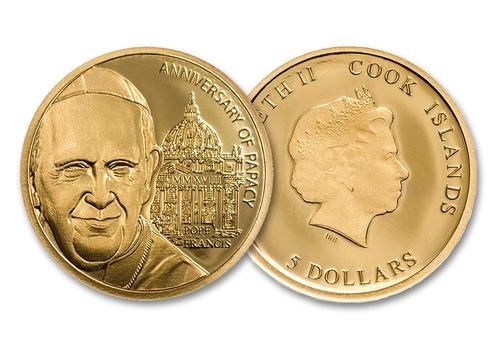 Officiële Gouden Herdenkingsmunt “5 jaar Paus Franciscus”, Postzegels en Munten, Munten en Bankbiljetten | Verzamelingen, Verzenden