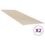 vidaXL Lattenbodems 2 st met 48 latten 80x200 cm, Huis en Inrichting, Slaapkamer | Bedden, Eenpersoons, Bruin, Verzenden, Nieuw