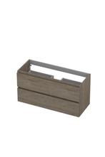 Onderkast INK 2 laden greeploos met houten keerlijst 100 cm, Doe-het-zelf en Verbouw, Sanitair, Ophalen of Verzenden, Nieuw, Bad