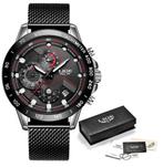 Quartz Horloge - Anoloog Luxe Uurwerk voor Heren - Roestvrij, Verzenden, Nieuw, Lige