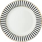Dutch Rose Loft Zwart-Wit Dinerbord Gouden Rand 26 cm
